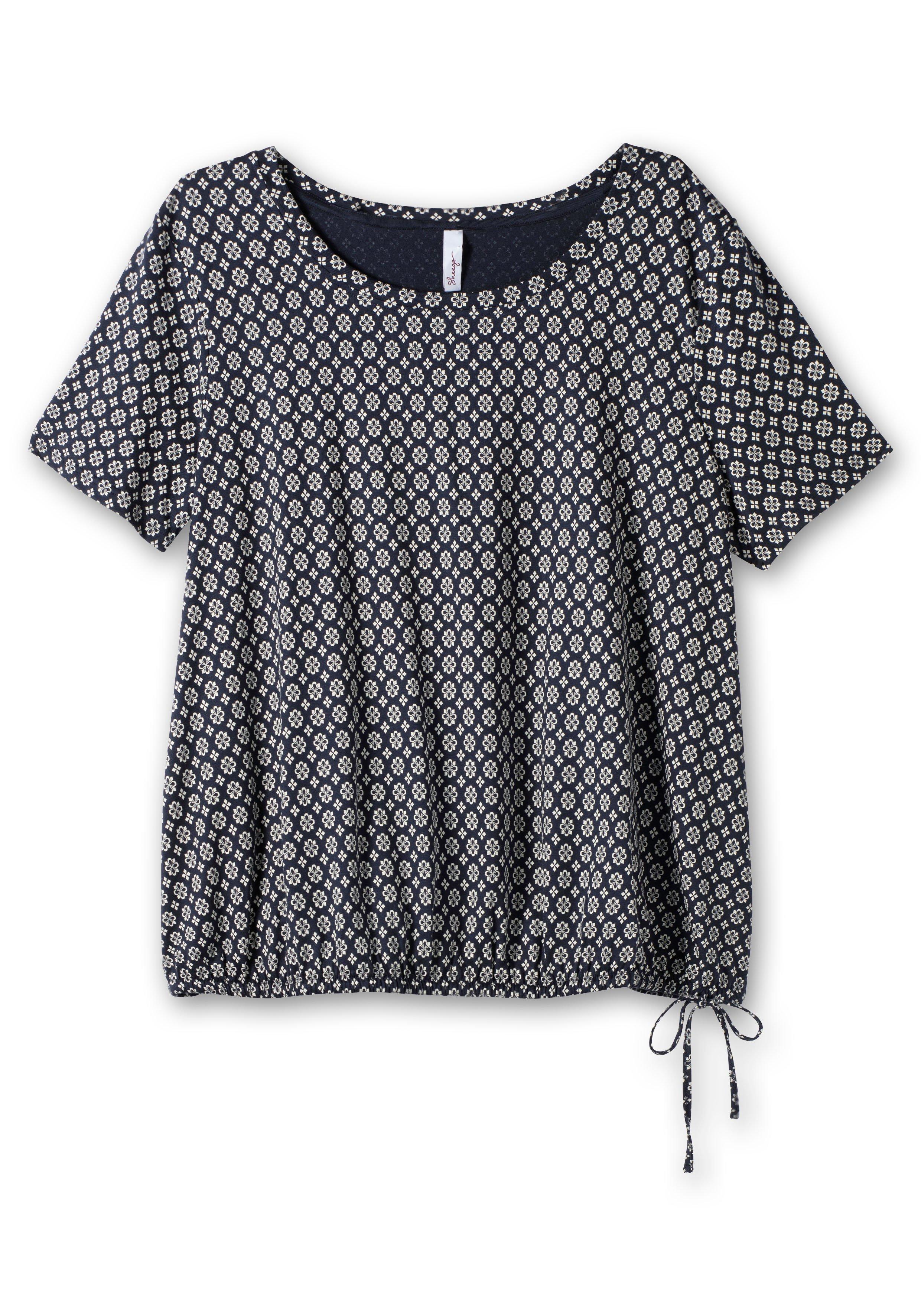 Shirt mit Tunnelzug am Saum und Alloverprint