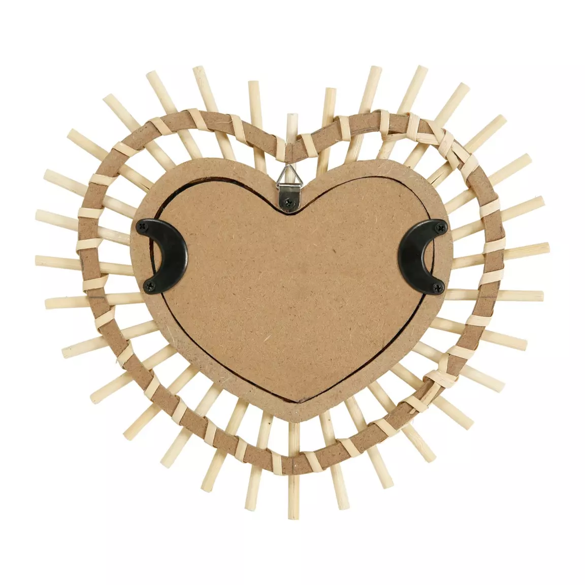 Miroir mural en bambou (H22 cm) Coeur Naturel