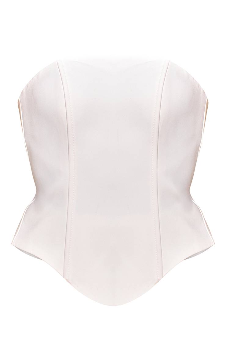 Crème Robe Maxi À Corsage Ajusté Et Imprimé Contrasté