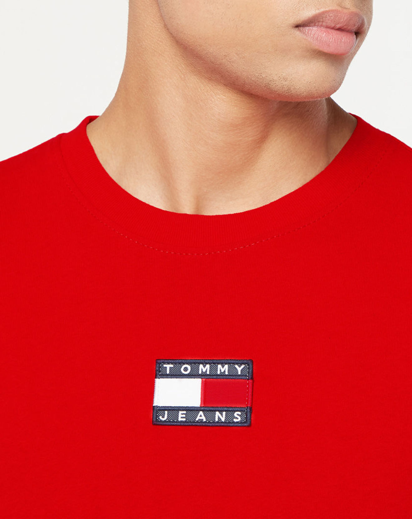 Tommy Jeans T-Shirt 100% Coton Bio Tjm Tommy Badge rouge