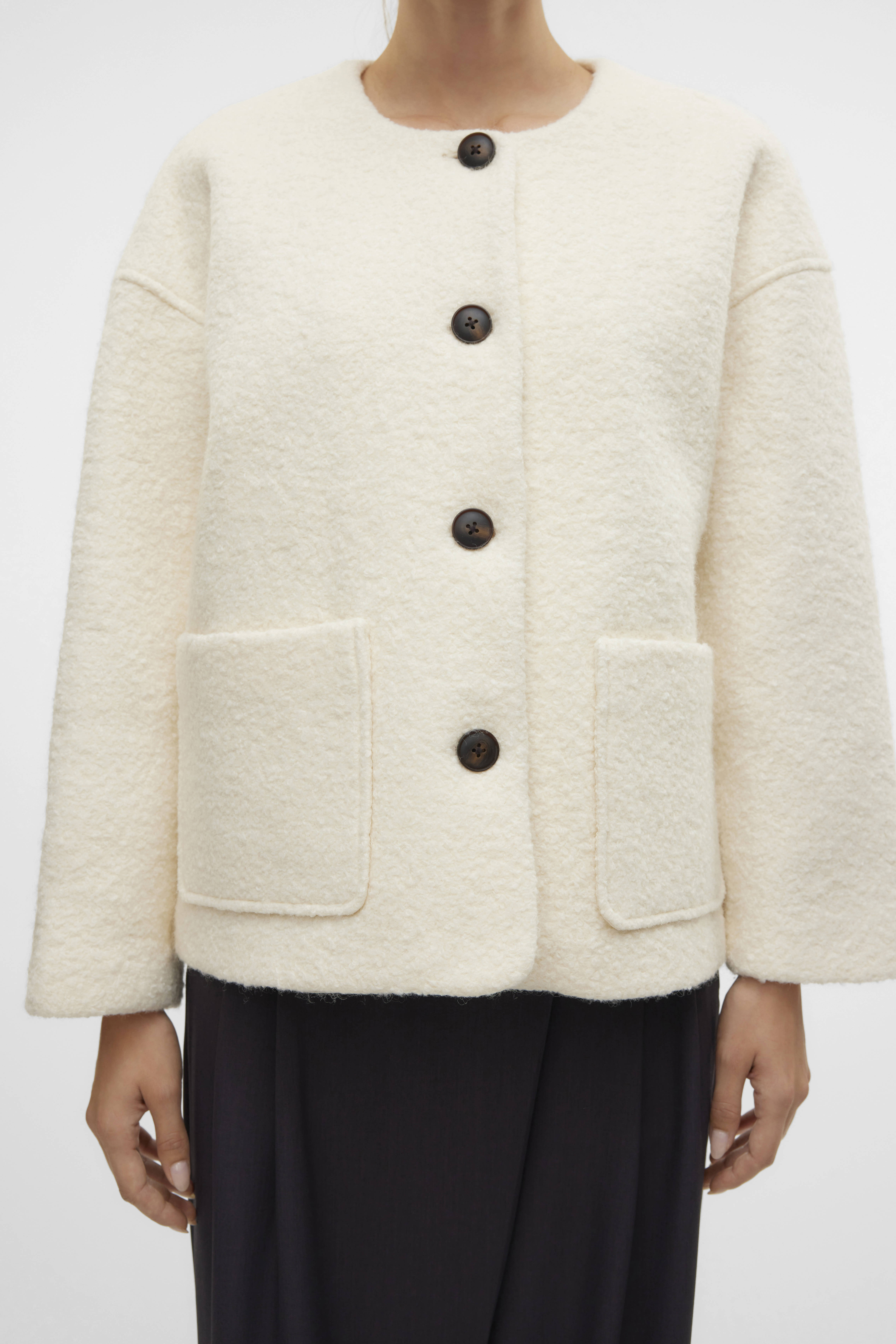 VERO MODA gewatteerde jas ecru