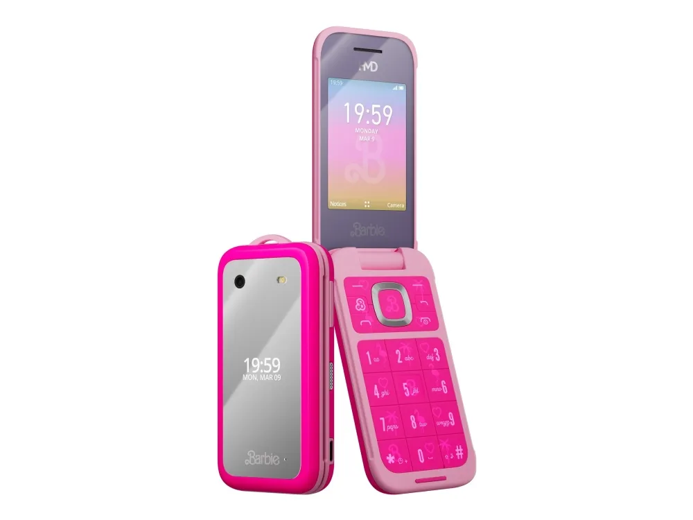 HMD Barbie Phone - 4G funktionstelefon - dual-SIM - RAM 64 MB / Intern hukommelse 128 MB - microSD slot - rear camera 0,3 MP - strøm pink