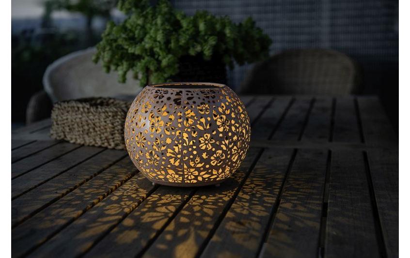 Windlicht Solar Antic Globe Carrera Ø 22 cm, HellrosaSolarleuchte zum Aufstellen