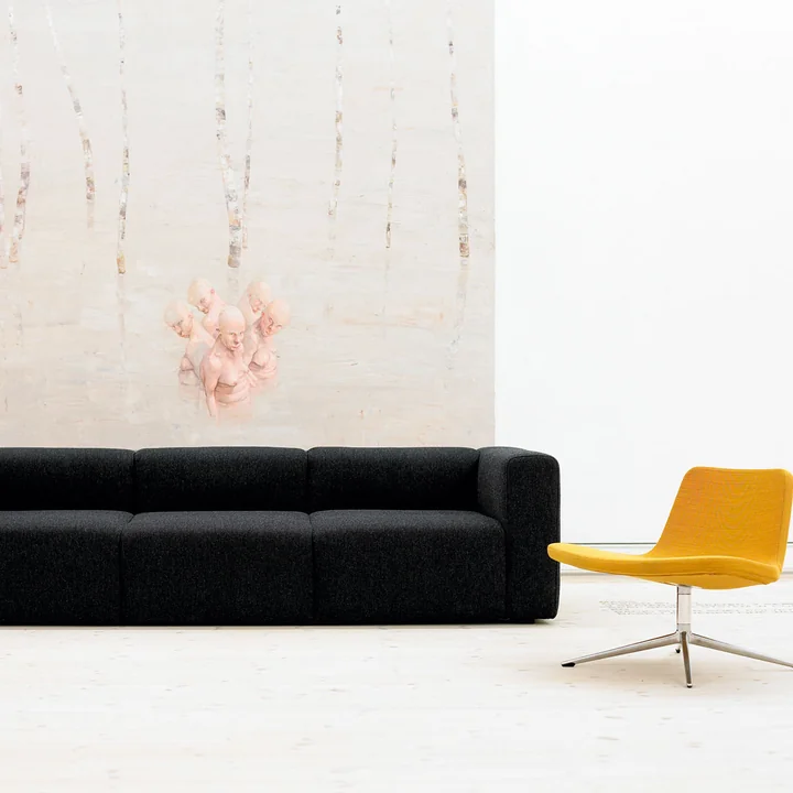 HAY - Mags Sofa 2,5 Sitzer, Kombination 3, Armlehne rechts / grau (Hallingdal 116)