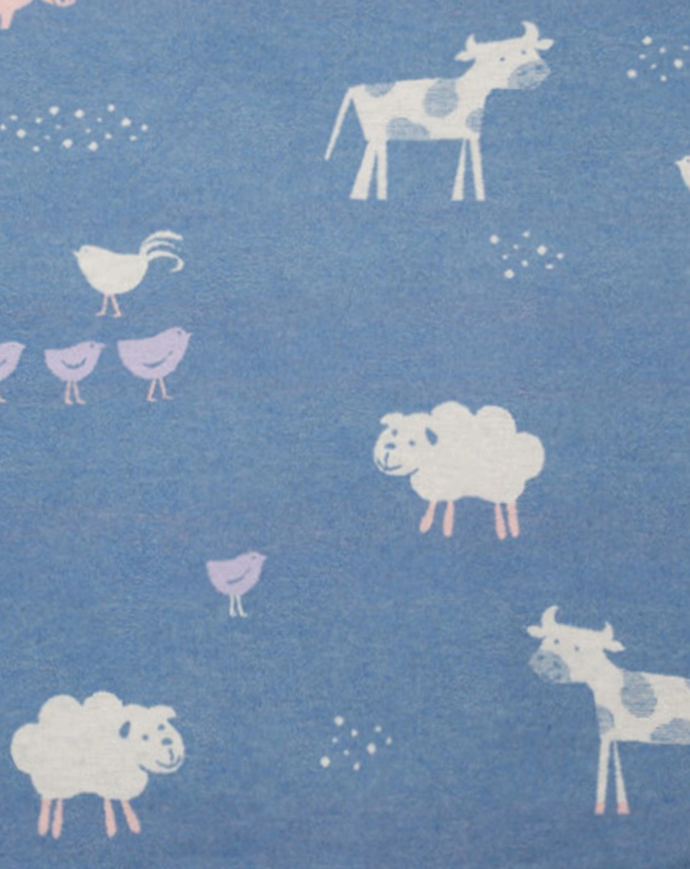 Babydecke JUWEL - FARM (70x90) in blau