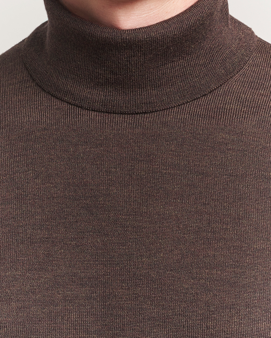 Stenströms Merino Rollneck Dark Brown