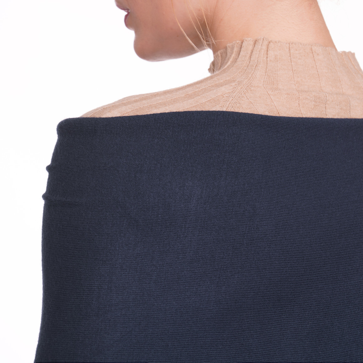 Gina Benotti Damen Poncho mit Tasseln dunkelblau