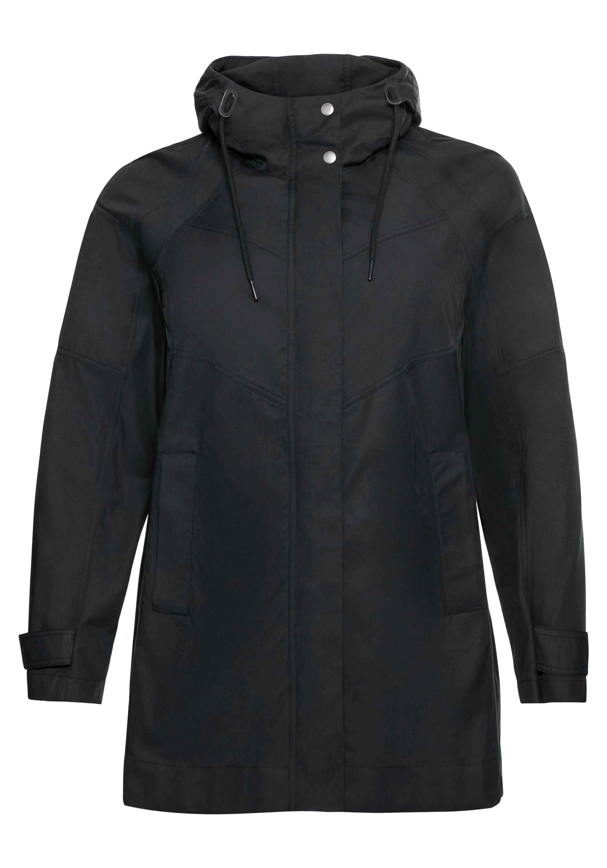 Outdoorjacke mit Kapuze, in A-Linie, wasserabweisend
