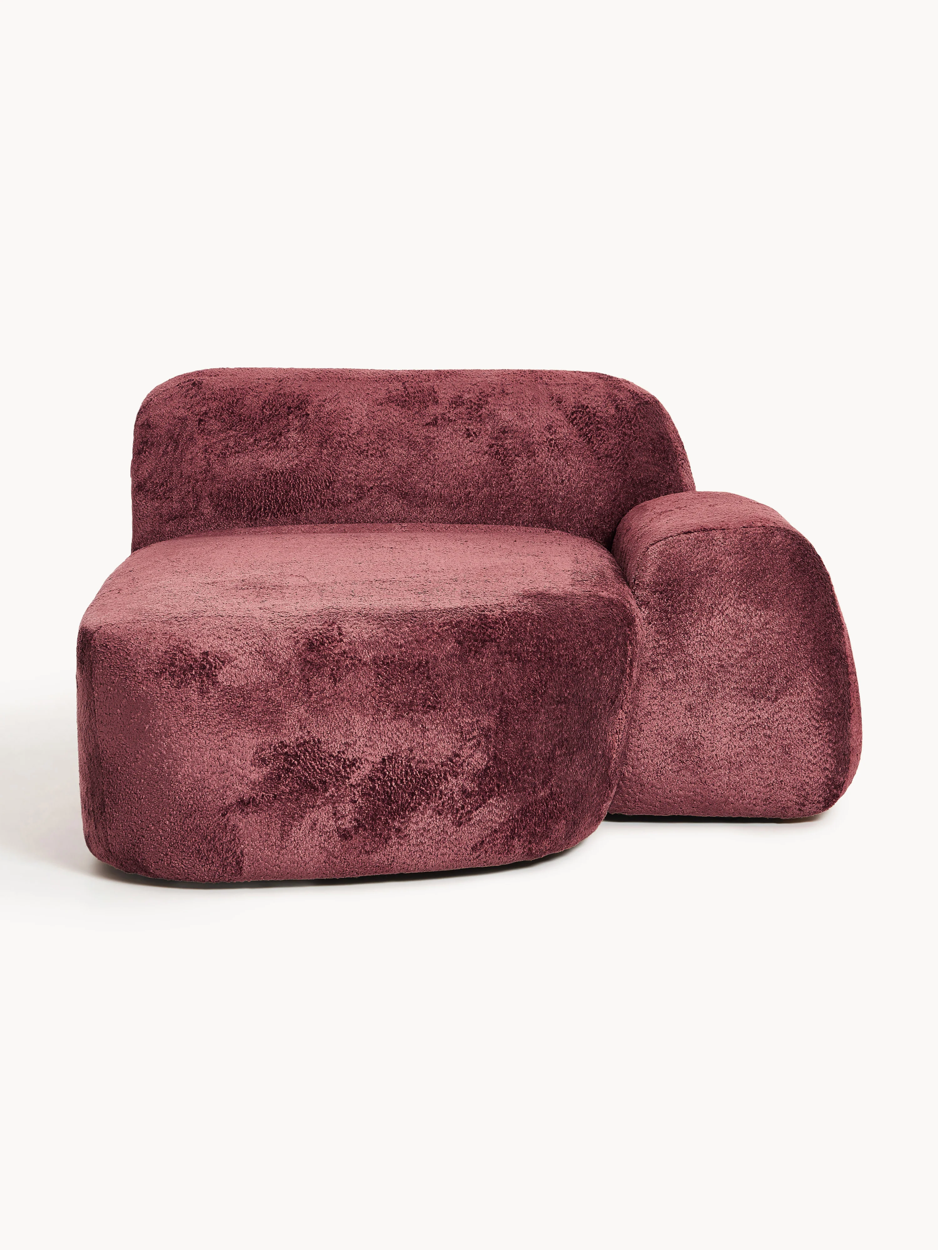 Teddy bouclé chaise-hoekmodule Wolke