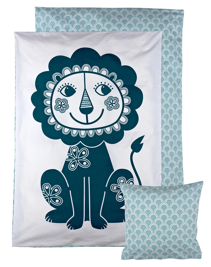 Baby-Bettwäsche SOULMATE LION (70x100/40x45) in blau/weiß