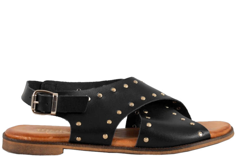 LBDK LET SORT SANDAL MED GULD NITTER