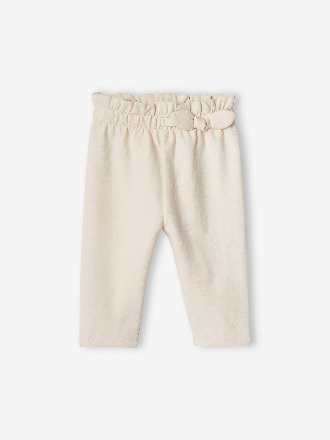 Calça de lã polar azul-escura lisa com cintura elástica para bebê