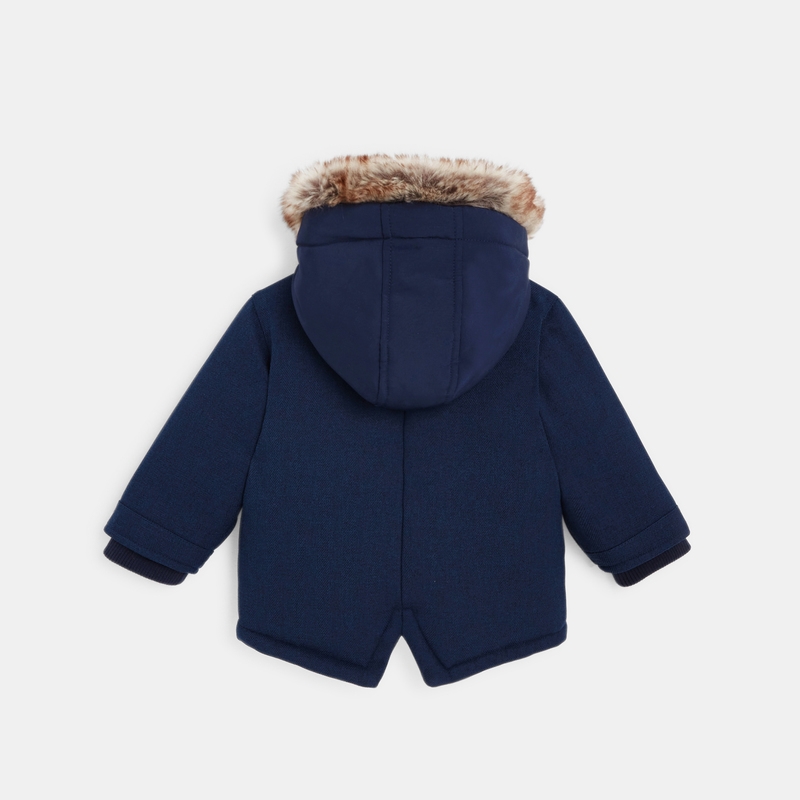 Manteau de ville imperméable à capuche bleu bébé garçon