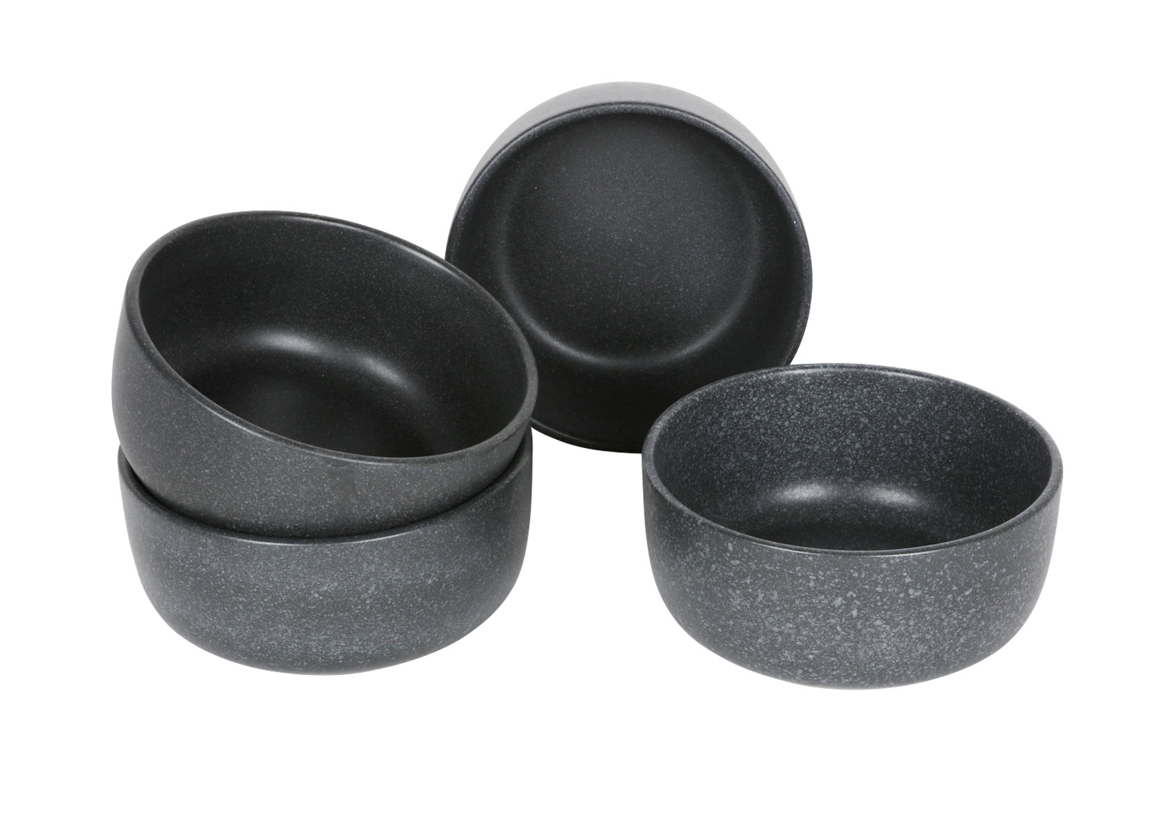 Nature Keramik-Schale 15cm 4er-Set Anthrazit