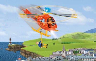 Brannmann Sam Helikopter med Figur Wallaby