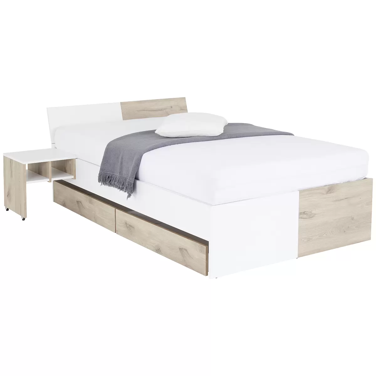 Bett Alex 120x200 Eiche,weiss