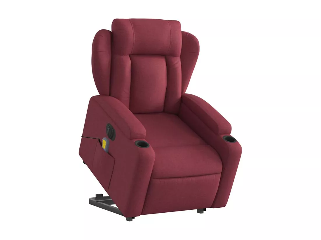Fauteuil inclinable massant électrique Rouge bordeaux Tissu