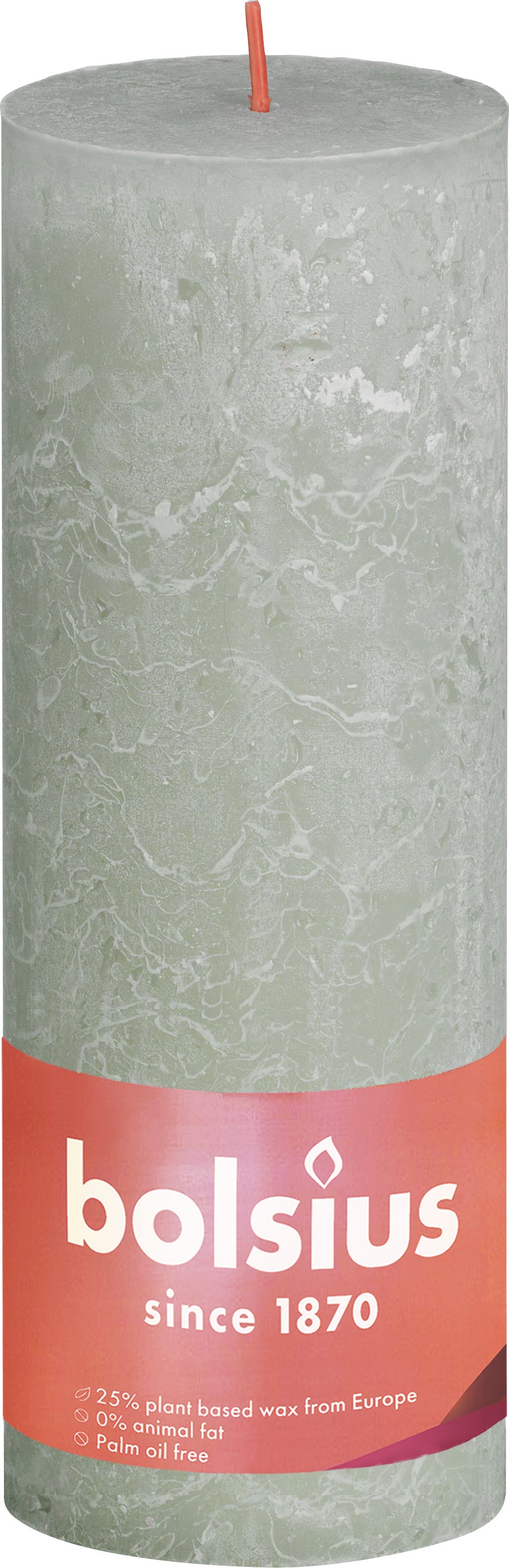 Bolsius stompkaars Rustiek Shine groen 85 uur D 6,8 H 19 cm