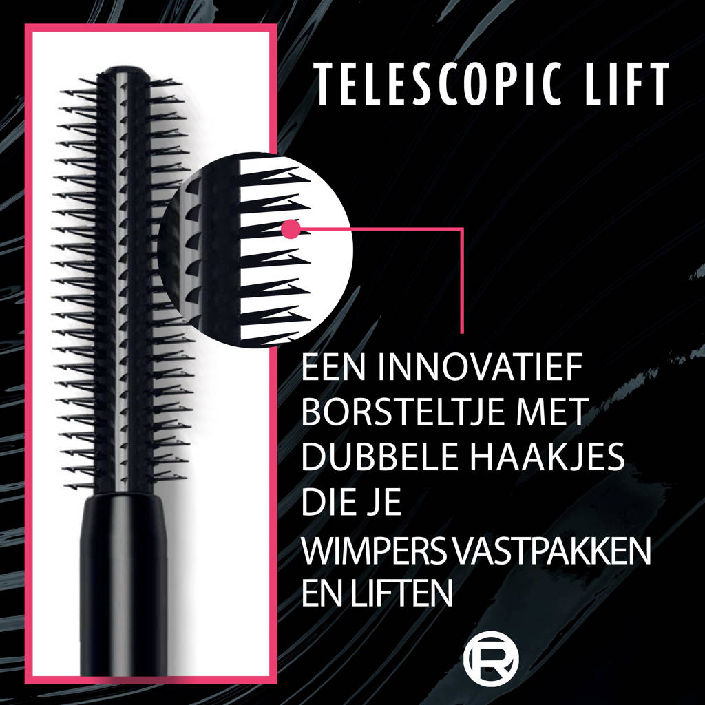 Mascara geeft bij warm weer snel afTelescopic Lift mascara - zwart