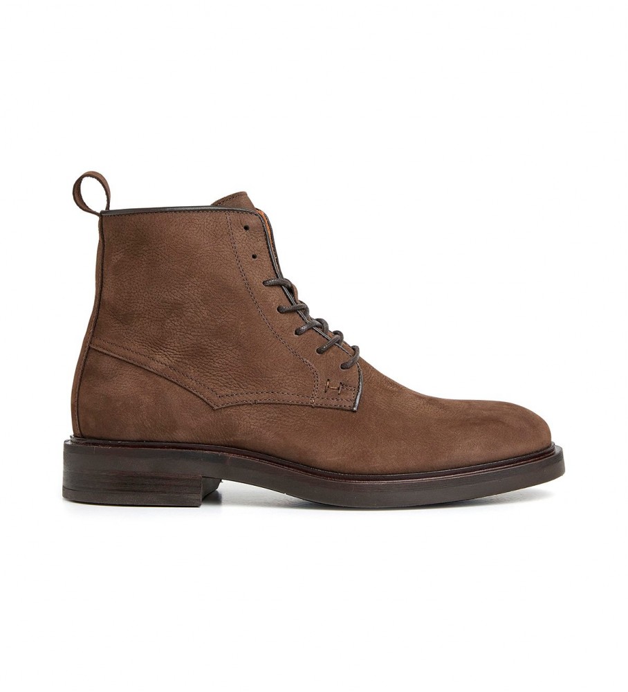 Botas de tornozelo Hackett Egmont Smart em couro marrom