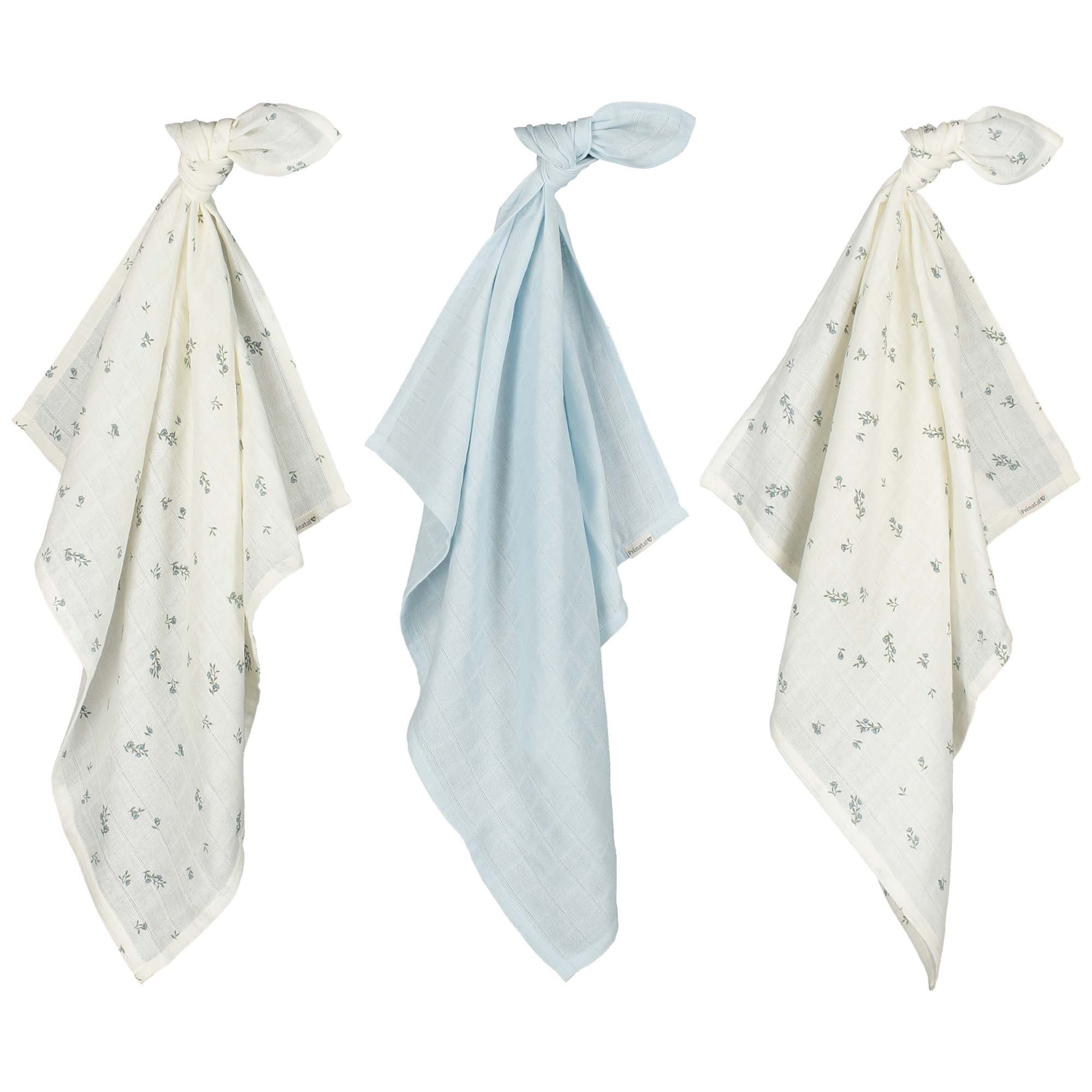 Prénatal hydrofiele luiers 3 stuks  blauw