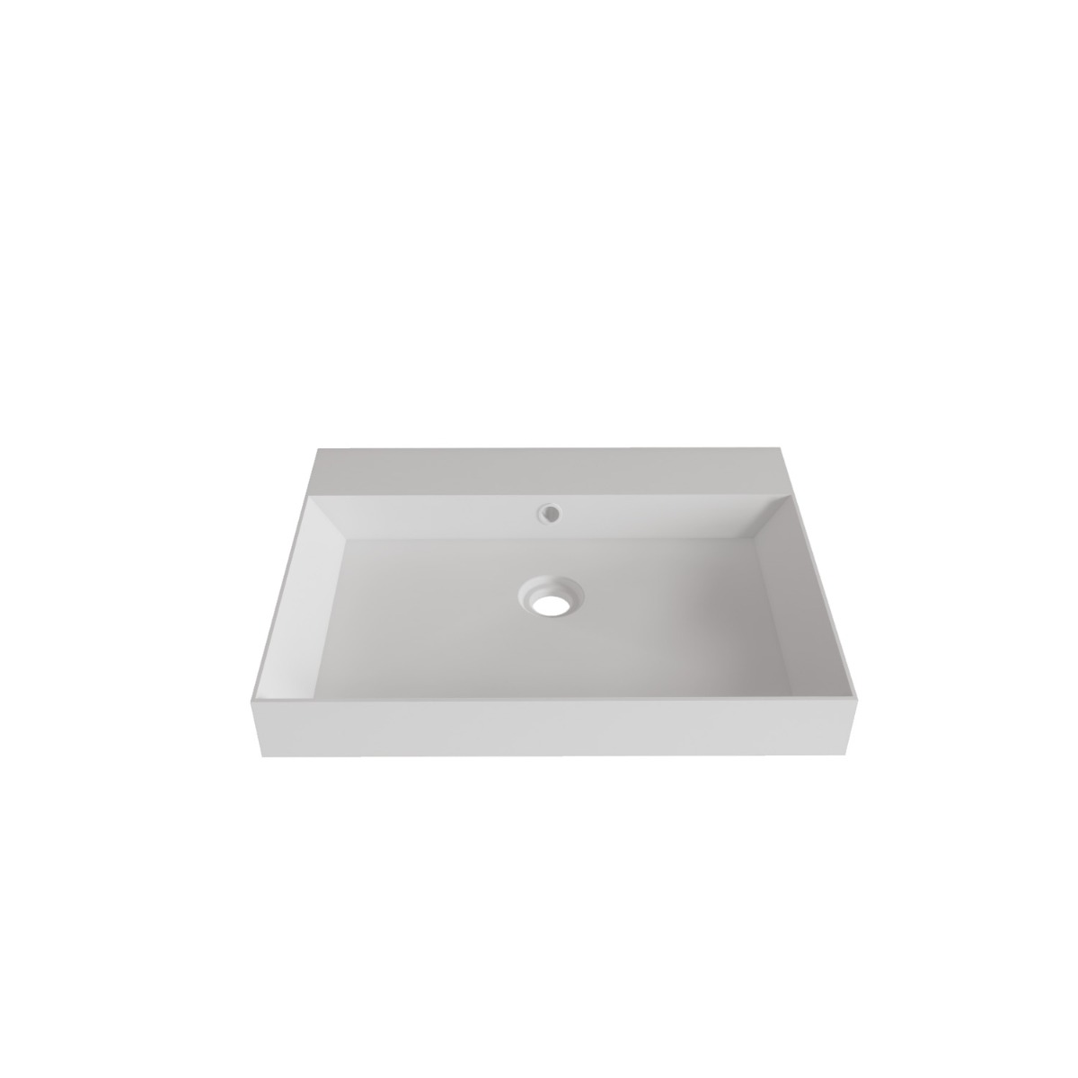 Fontana Kolo wastafelmeubel kasteel bruin 60cm mat witte wastafel 0 kraangaten met ronde spiegel