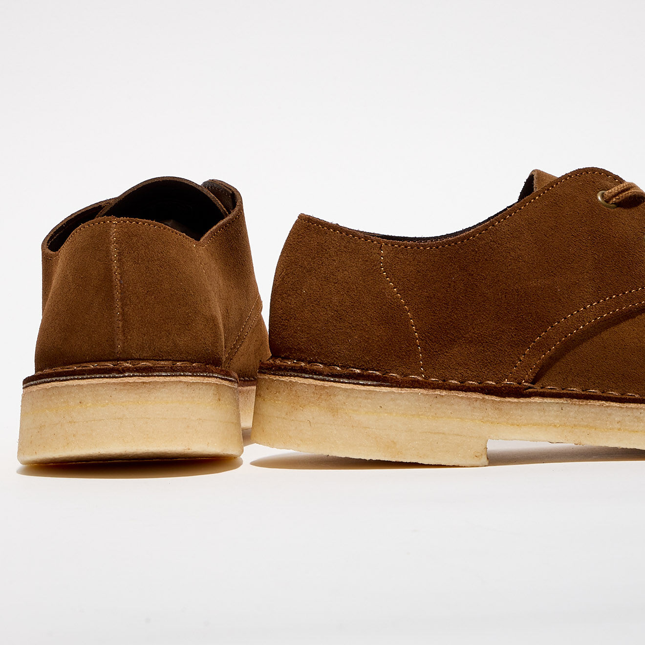 Clarks Originals Derbies en Velours de Cuir Desert Khan marron