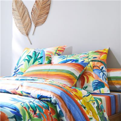 Linge de lit fleurs des tropiques