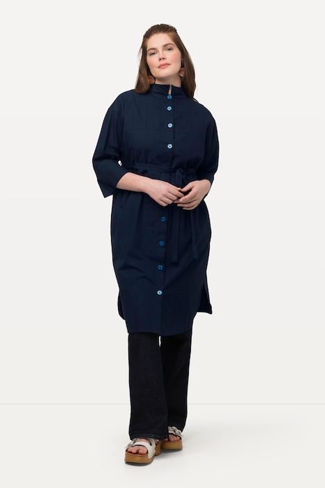 Longjacke, Streifenstruktur, 3/4-Arm, Biobaumwolle