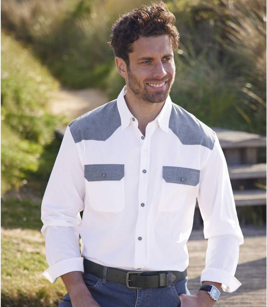 Chemise Blanche Style Western