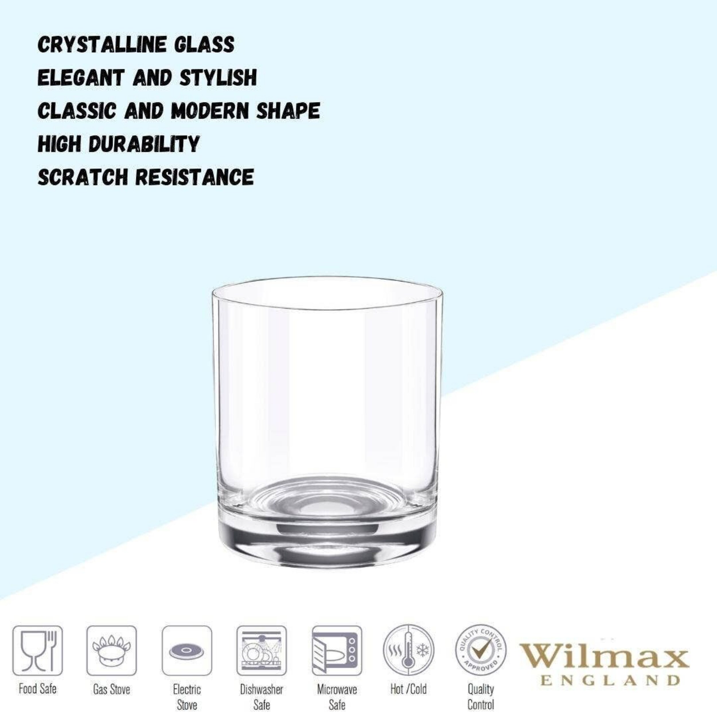 Whisky-Kristallbecher Set, 6 Stück – Hochwertiges Kristallglas, 300 ml