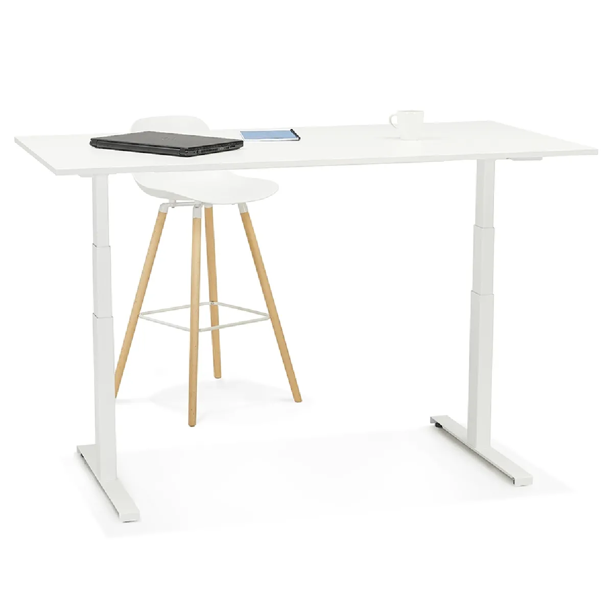 Alterego Bureau Tronik Réglable Noir 140 cm
