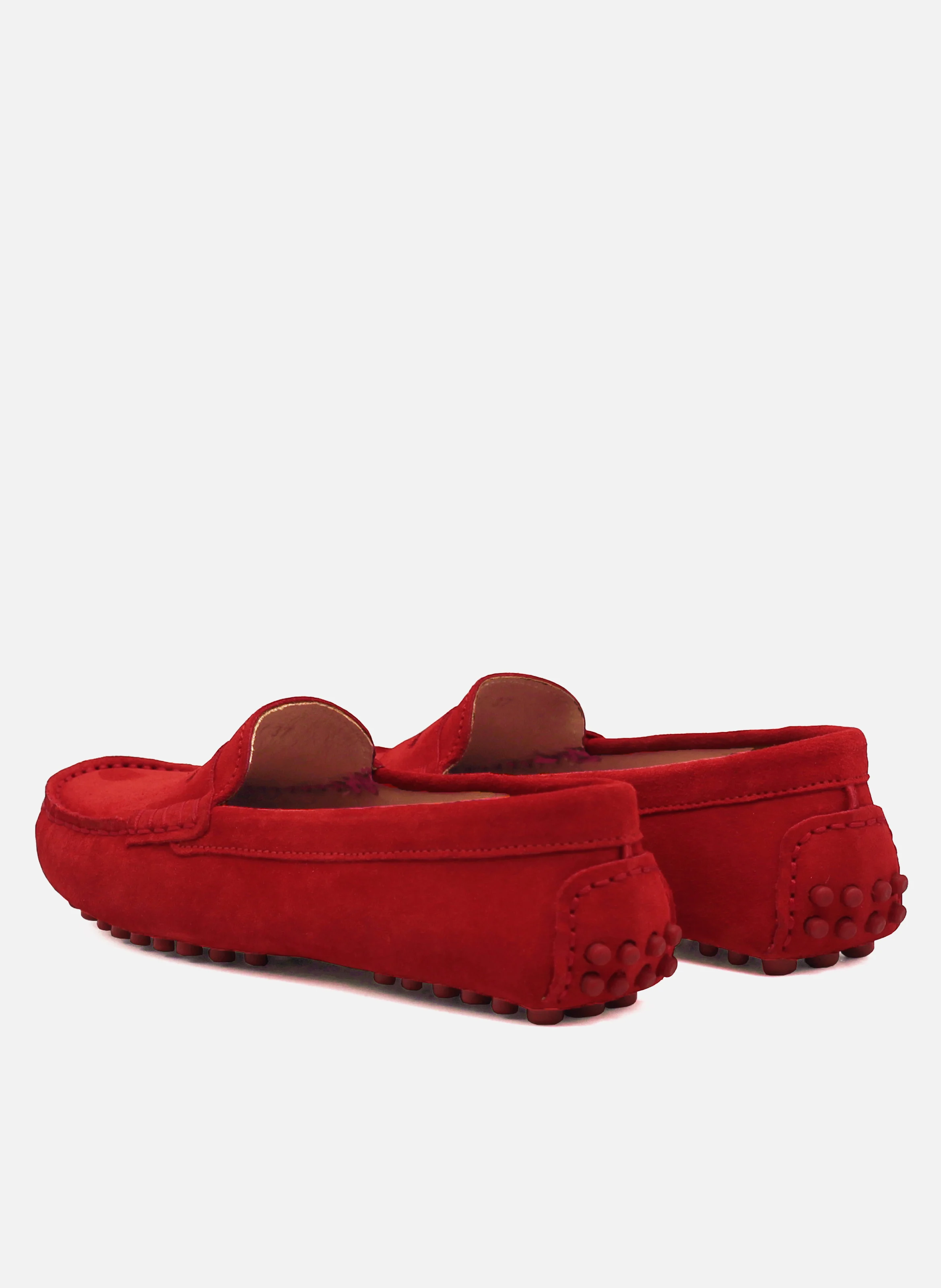 Mocassins femme cuir daim | Rouge