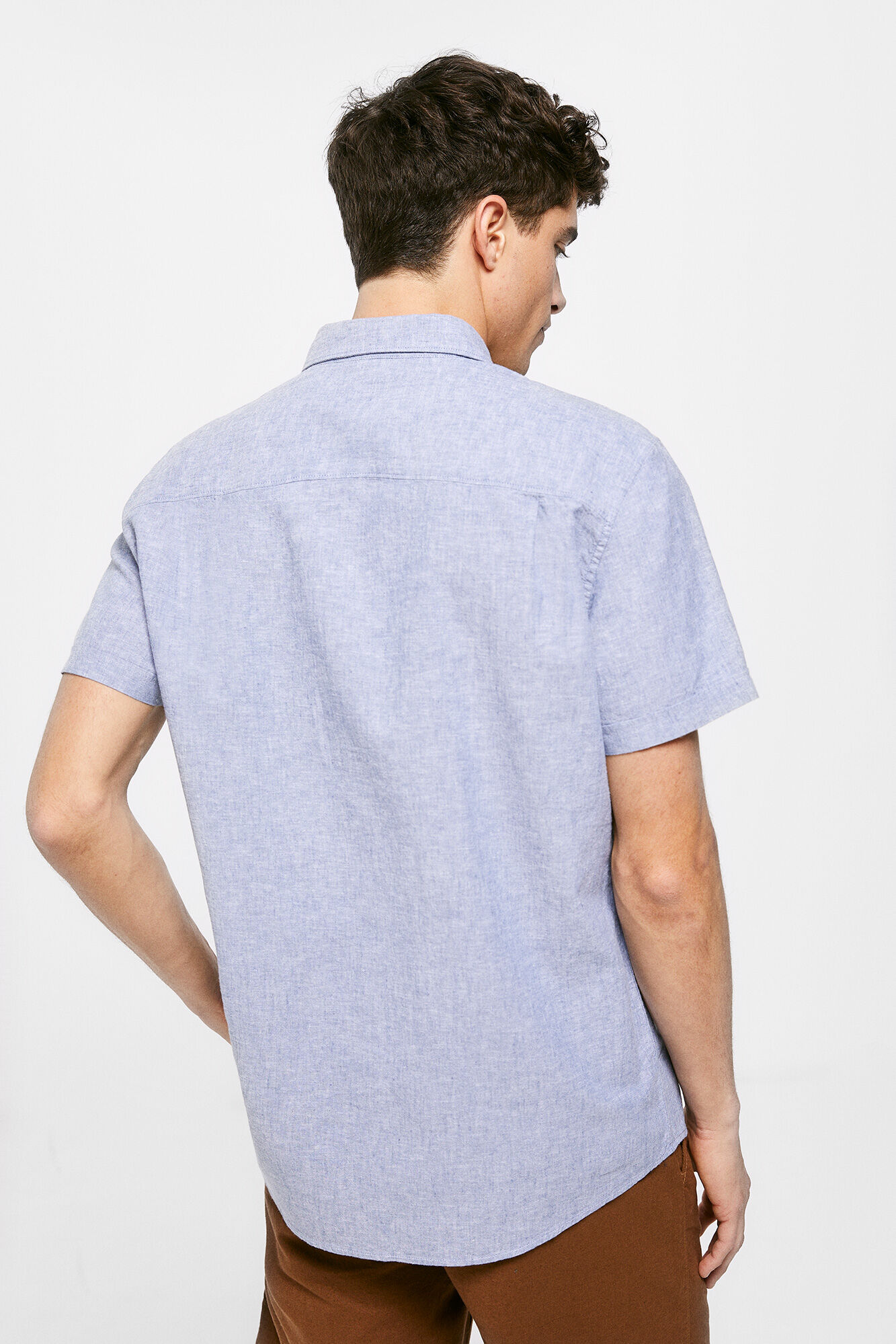 Camisa de linho - azul médio