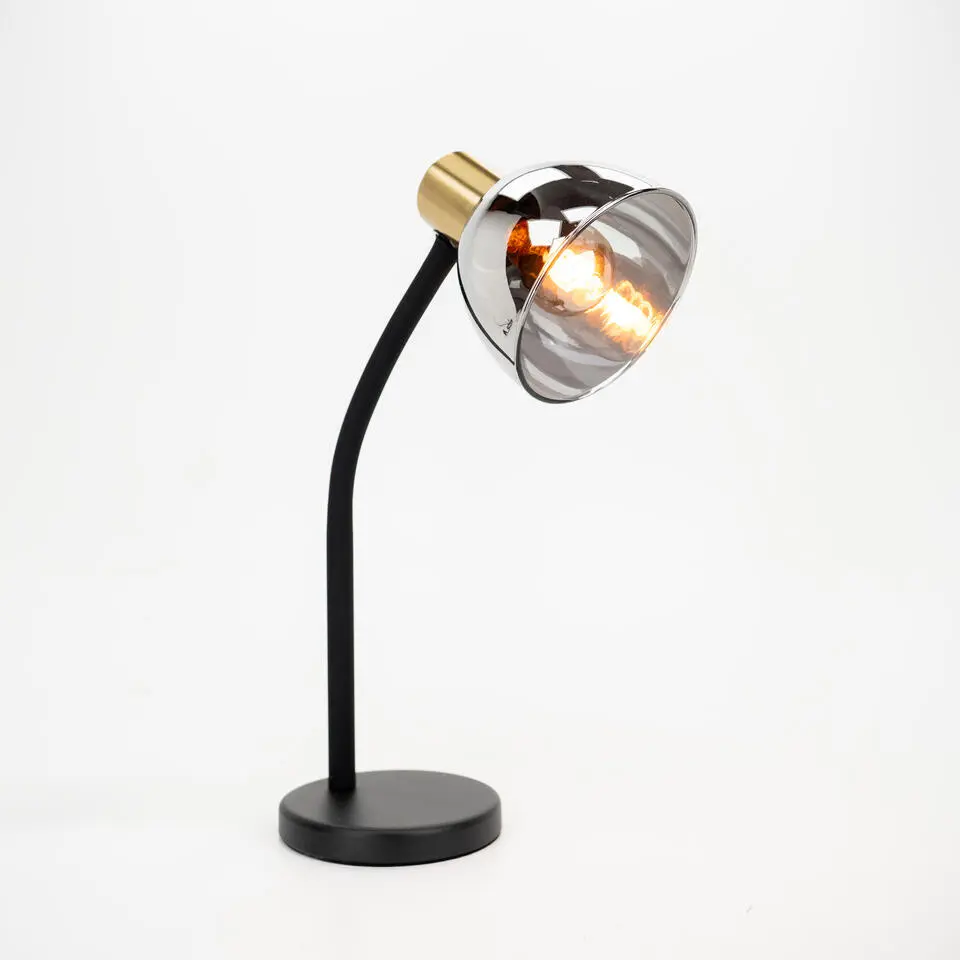 EGLO Macere Tafellamp - Bureaulamp - E14 - 34 cm - Zwart/Goud