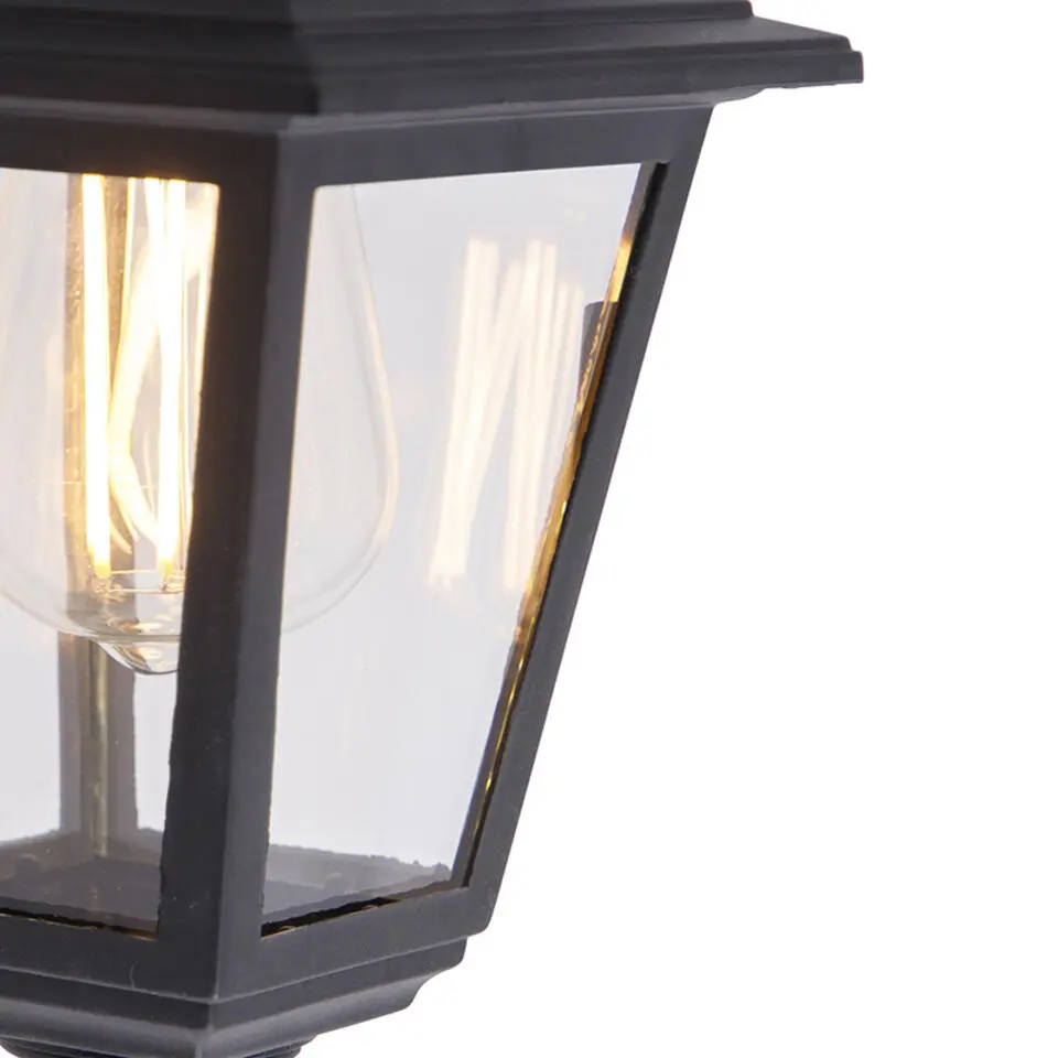 Qazqa wandlampen buiten capital zwart e27