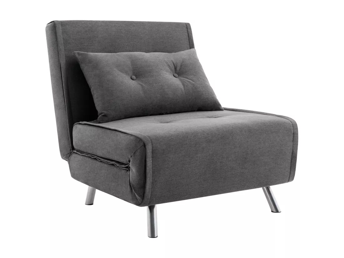 Fauteuil convertible en tissu anthracite URIBIA
