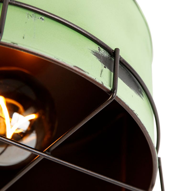 Industriële plafondlamp groen 35 cm - Barril