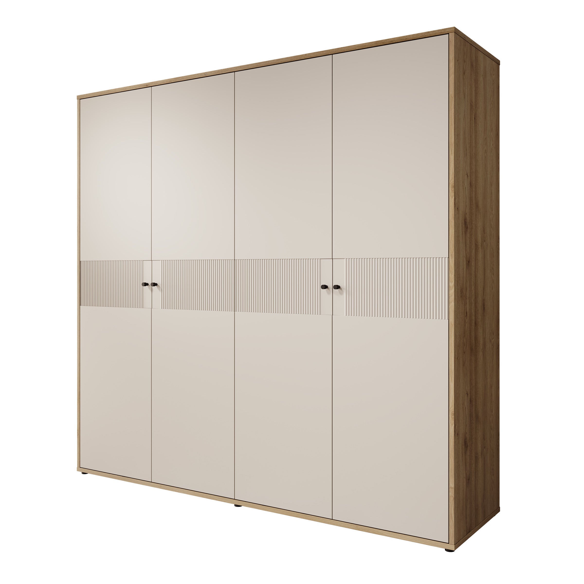 Riggs - Kledingkast 4-deurs - Beige - 224x59x213 cm