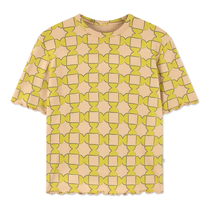 Repose AMS T-shirt Coton Bio Côtelé Slim | Jaune moutarde