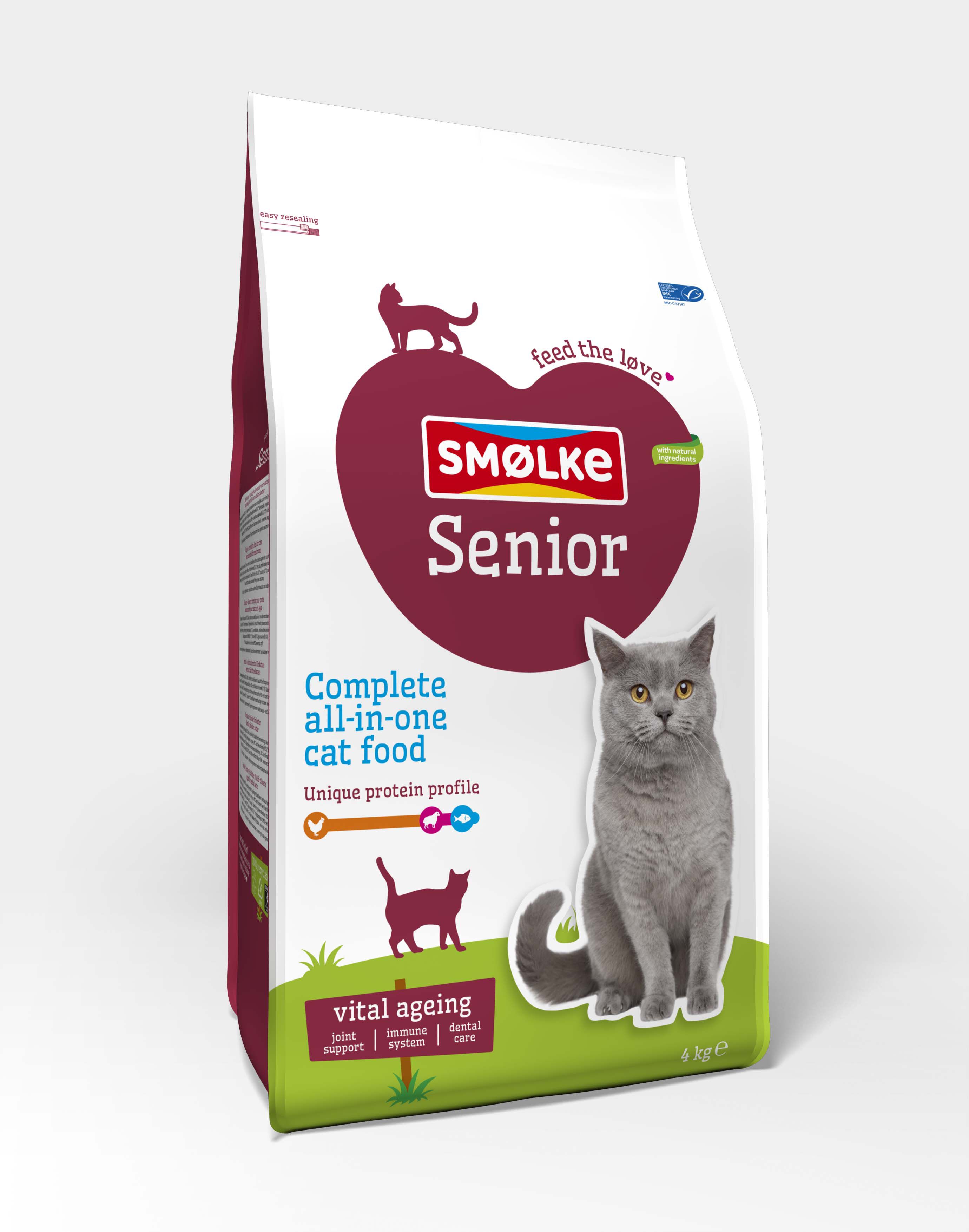 Smölke Senior - Kattenvoer - 4 Kilogram - vis, lam, kip