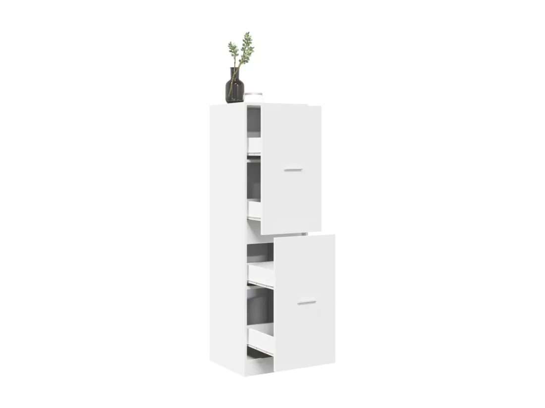 Armoire d'apothicaire blanc 40x41x144,5 cm bois d'ingénierie