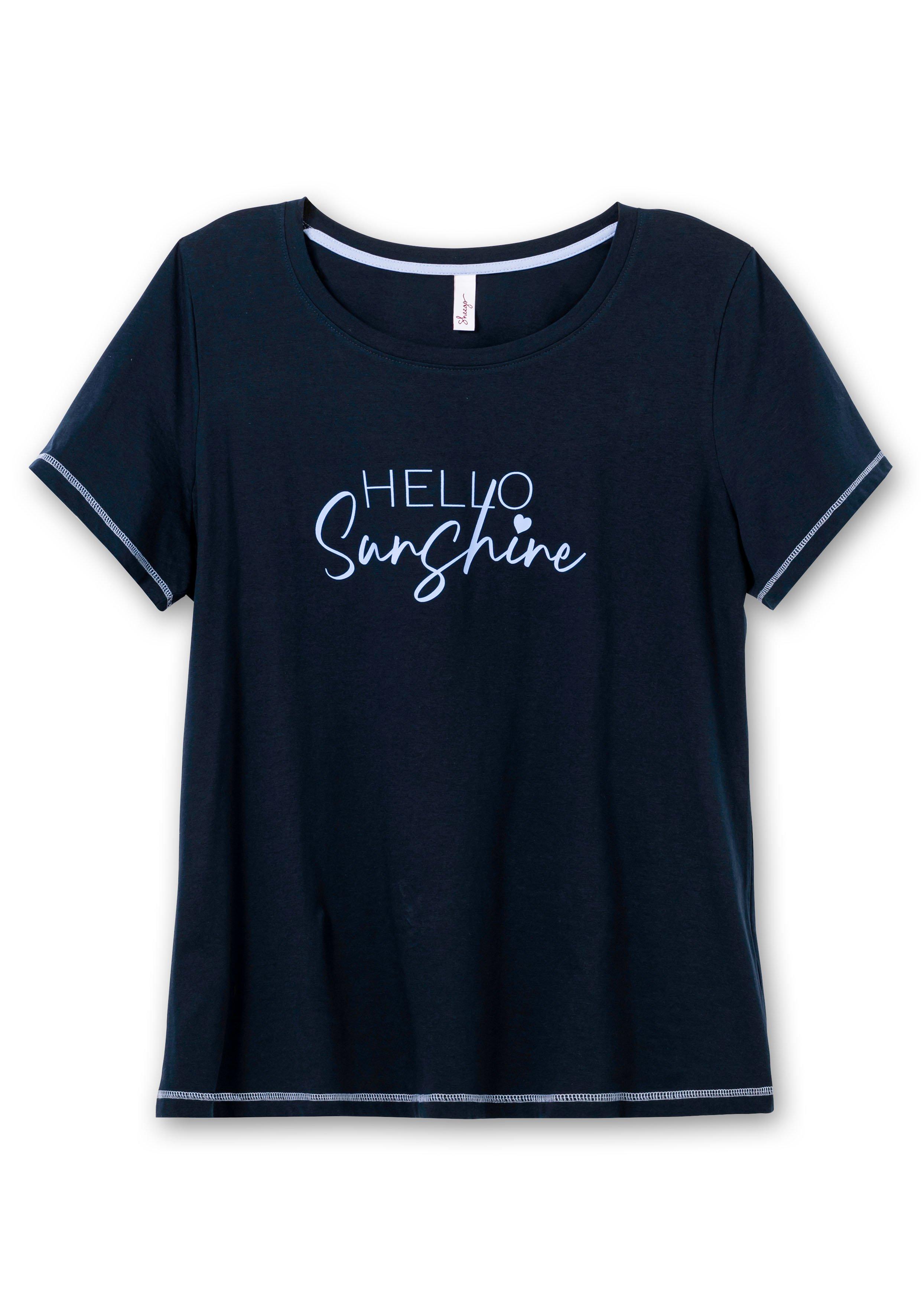 Jerseyshirt mit Wordingprint, leicht tailliert