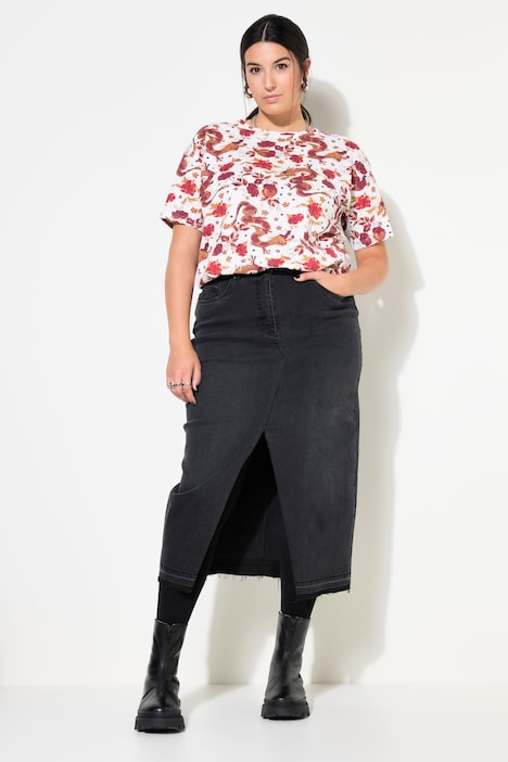 Jeansrock, A-Line, 5-Pocket, Schlitz vorne