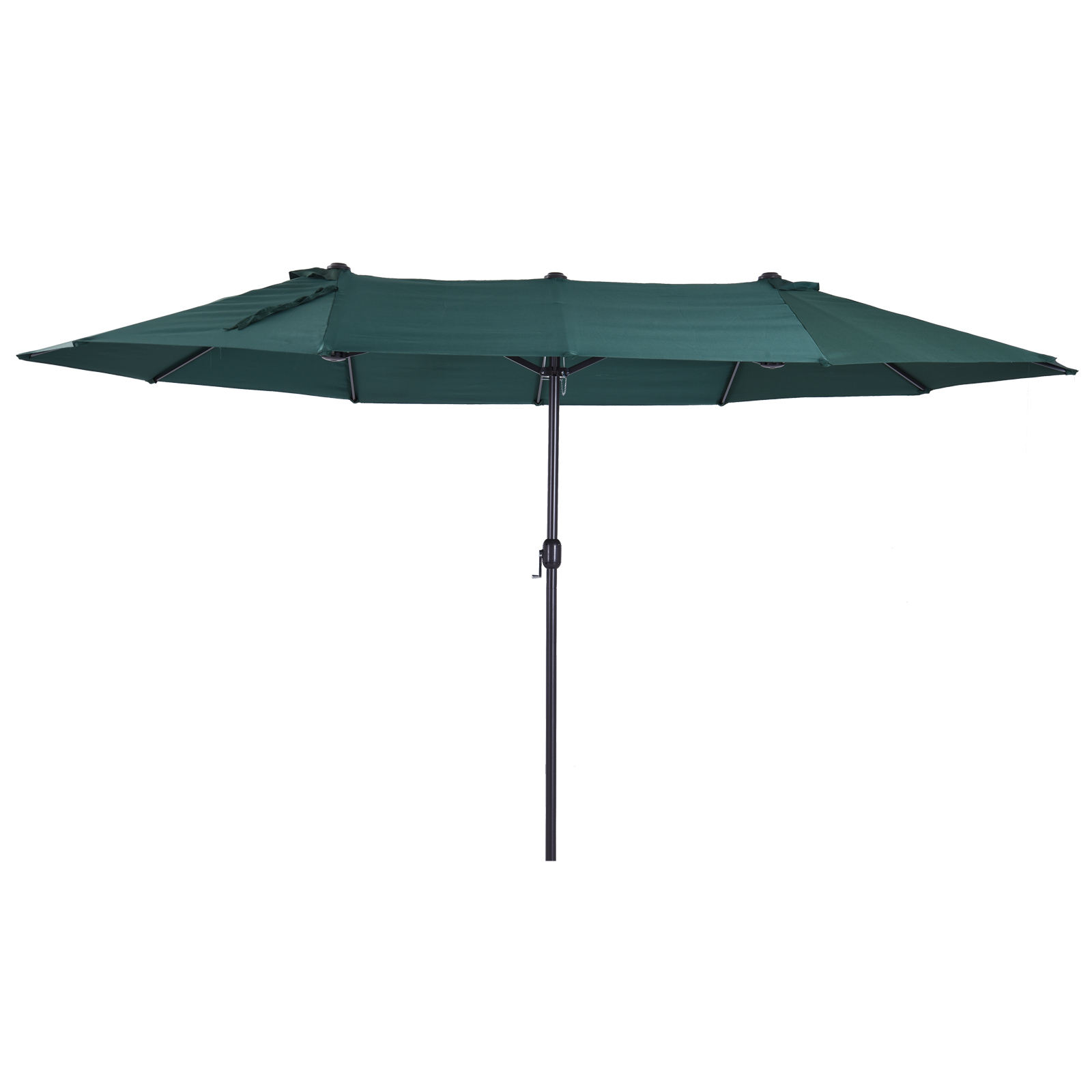 Guarda-sol de jardim Outsunny para pátio externo, tamanho grande 4,6 x 2,7 m, com manivela manual, à prova d'água e com proteção solar para pátio, praia, piscina, verde.