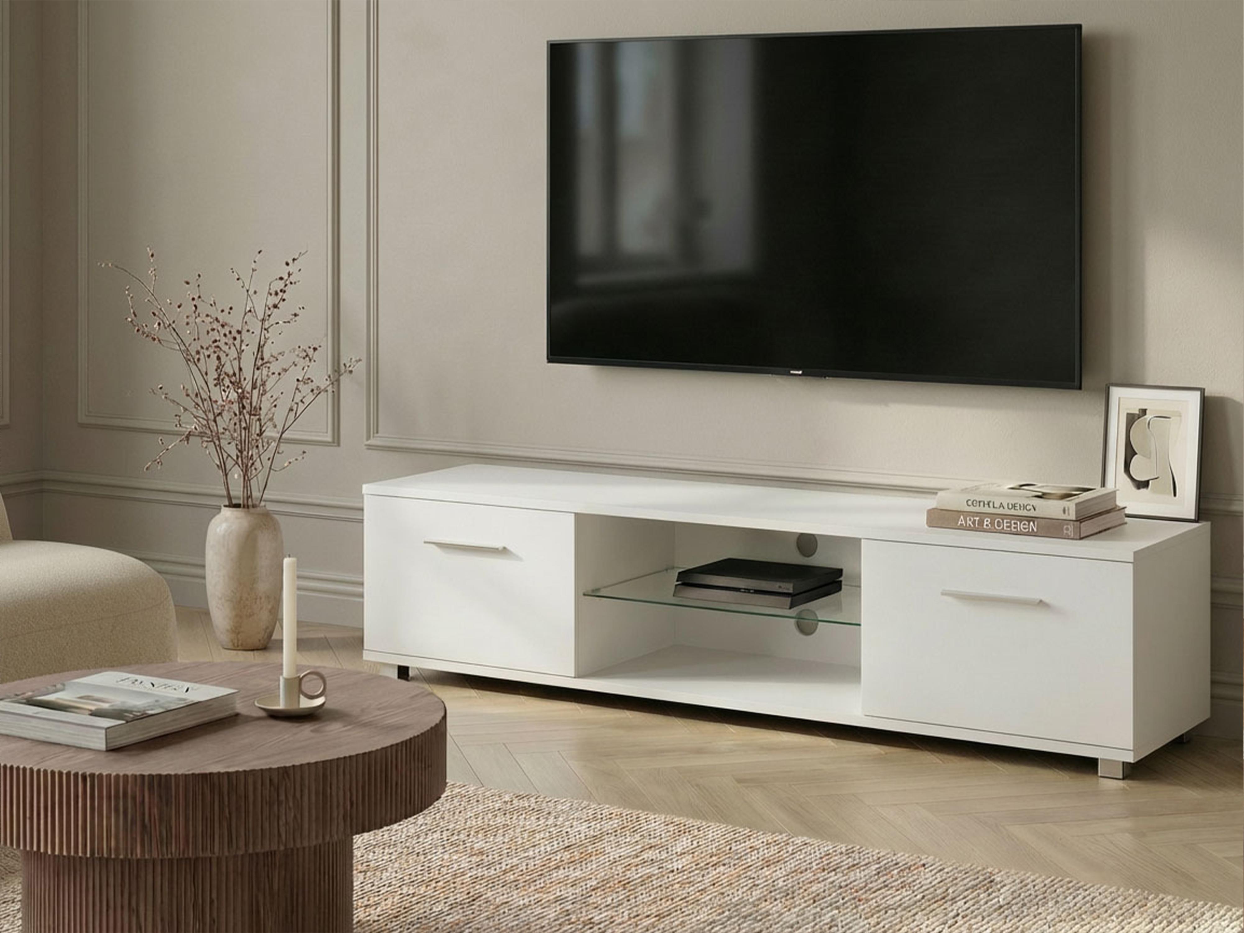 TV-meubel met LED BANFF Wit