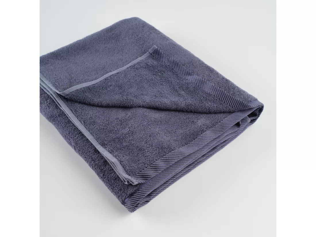 Serviette de Bain en Bambou Bleu Foncé 100x150 cm