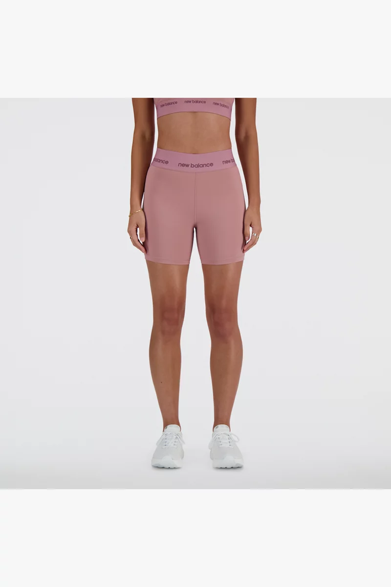 New Balance Sleek High Rise Biker 5 Inch Damen Short