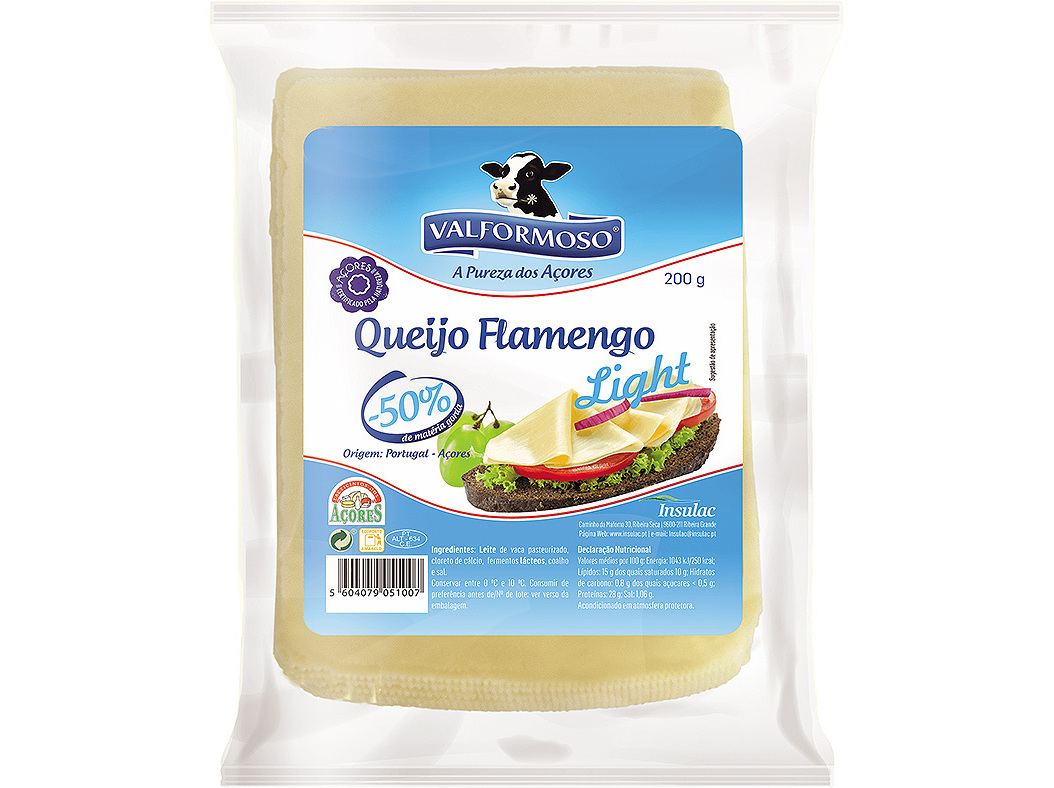 QUEIJO VALFORMOSO FLAMENGO LIGHT FATIADO 200G