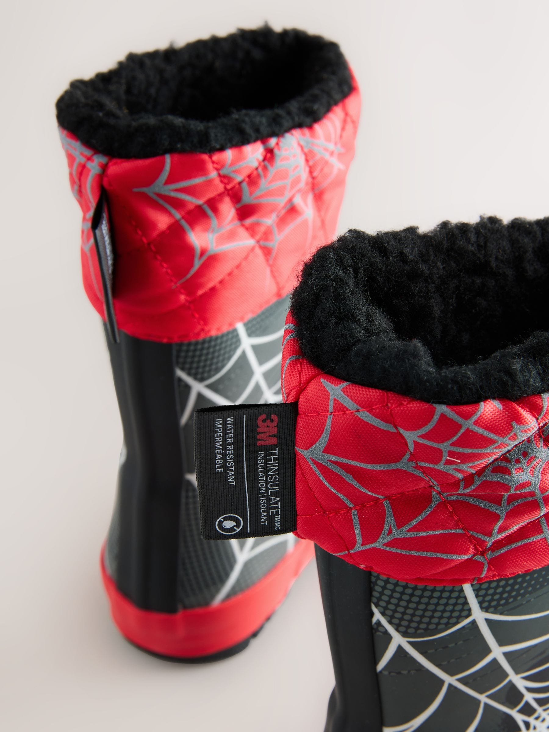 Zwart/Rood Spiderman - Thinsulate™ - Gevoerde thermoregenlaarzen met boord
